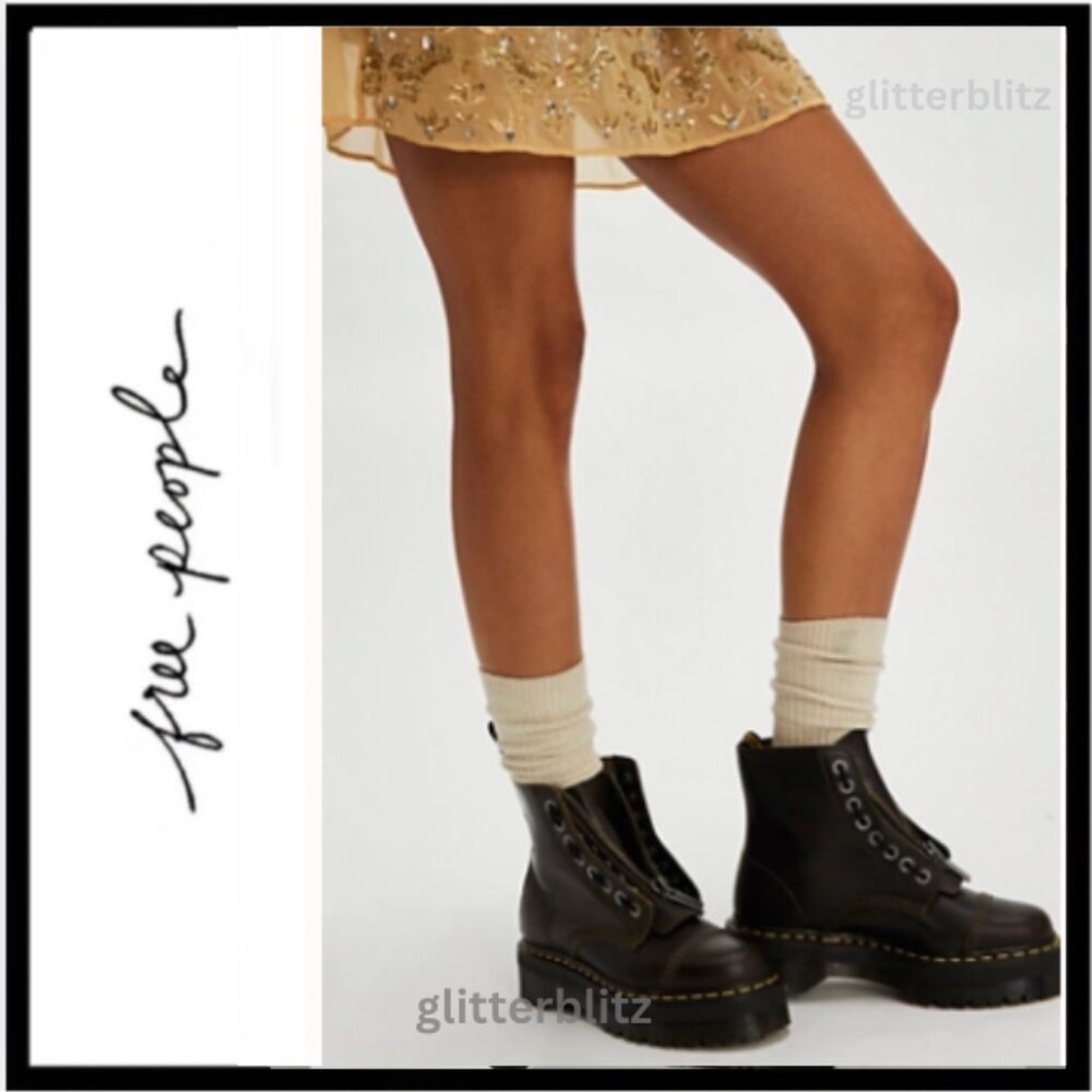 Dr. Martens Sinclair Platform Zip Front Boots Orleans Dark Taupe EU 39 US 8/8.5